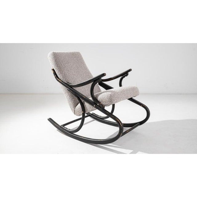 1960s Upholstered Bentwood Rocking Chair by TON For Sale - Image 4 of 13