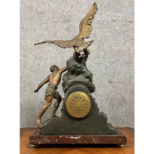 Large Napoleon III Clock in Spelter For Sale - Image 3 of 7