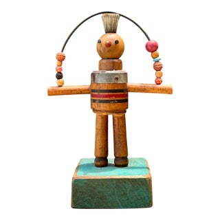 Vintage Wood and Metal Figurative Found Object Sculpture For Sale