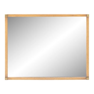 Rectangle Clover Rosettes Walnut Frame Mid Century Modern Mirror For Sale