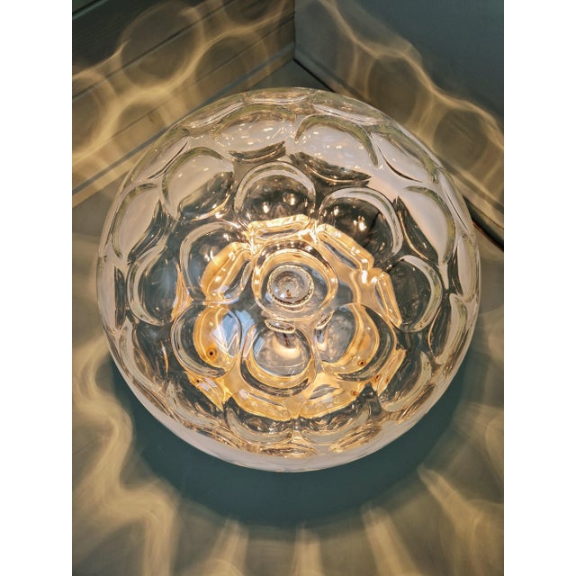 Silver Large Table Lamp in Honeycombed Blown Glass, 1970 For Sale - Image 8 of 13