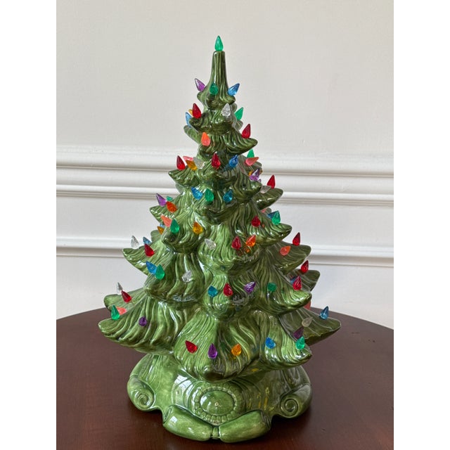 At over 45 years, this hand made signed vintage Atlantic Mold ceramic Christmas tree is truly a one of a kind piece. Its...