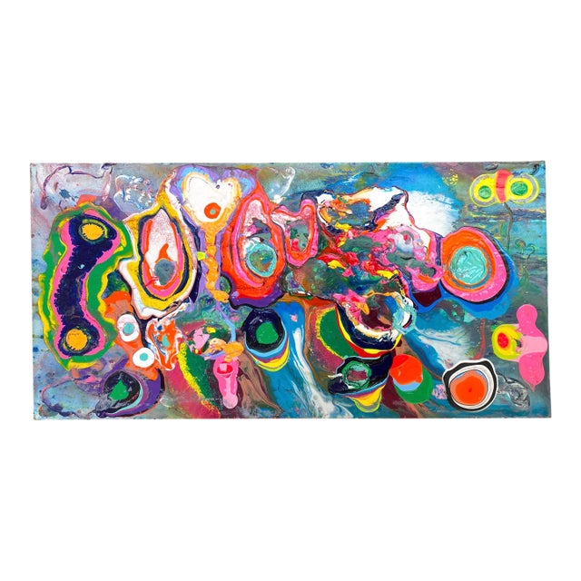 Modern Abstract Mixed Media Painting on Stretched Canvas by p.l. Bradbury For Sale