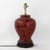 Early 21st Century Pair of Vintage Hand Painted Red and Black Tortoiseshell Pattern Porcelain Table Lamps With Wood Bases For Sale - Image 5 of 12