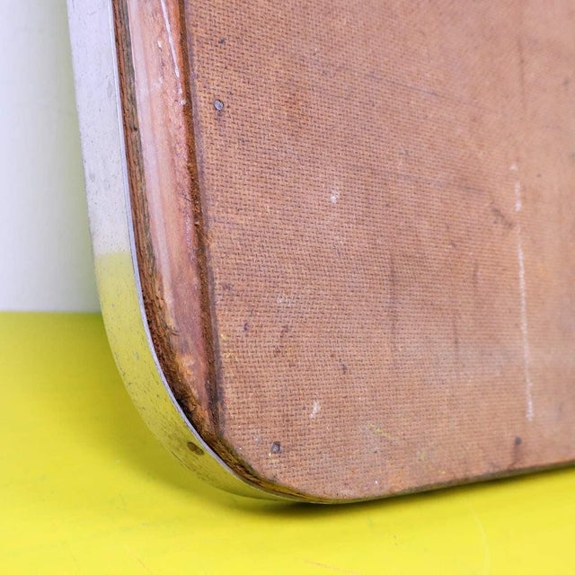 Wooden Mirror with Aluminum Edge, 1940s For Sale - Image 11 of 12