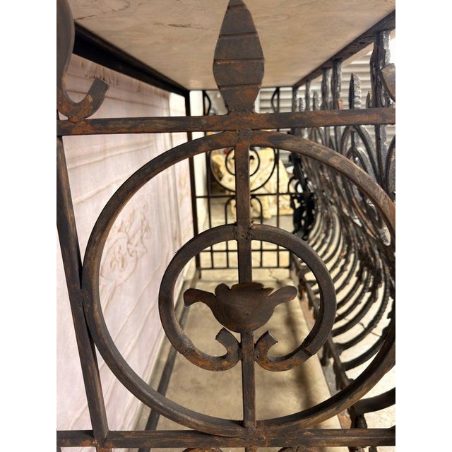 Antique French Console Table, Wrought Iron & Marble, Circa 1880 For Sale - Image 16 of 18