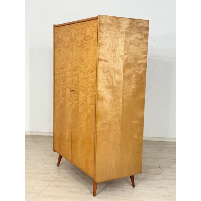 Wood Mid-Century Modern Wardrobe in Birch For Sale - Image 7 of 11