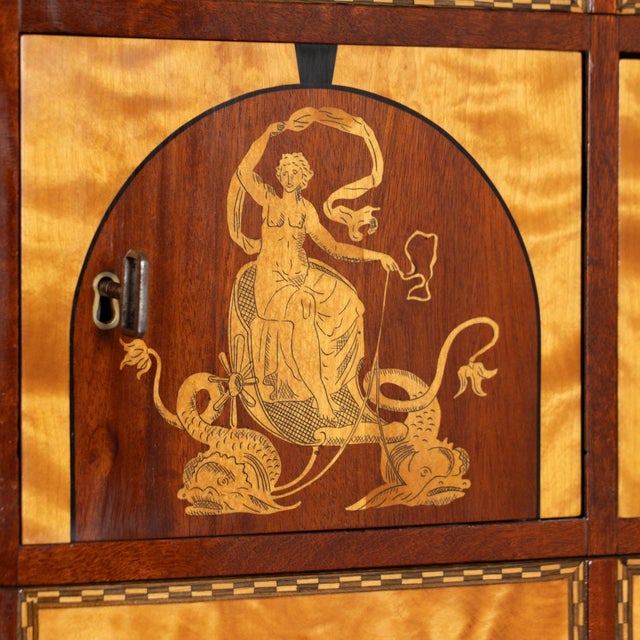 Early 19th Century Danish Mahogany Empire Inlaid Secretary Bureau For Sale - Image 10 of 16