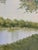 Wood Mid 20th Century Large Impressionist Style Tree-Lined Landscape Oil Painting in Gilt Frame – 41.5” X 41.25” For Sale - Image 7 of 17