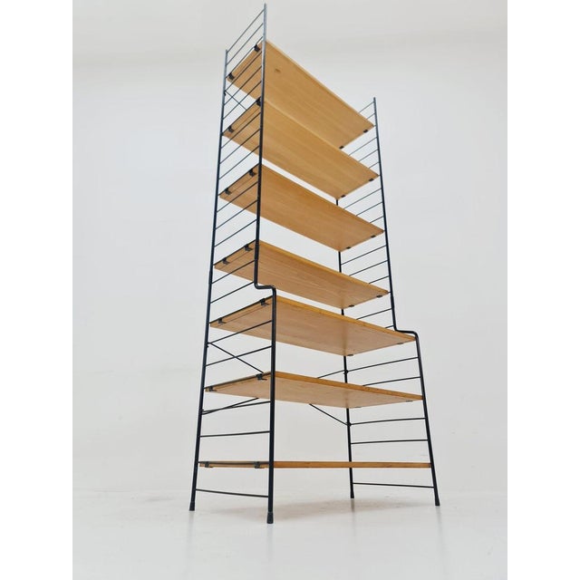 Brown Vintage Freestanding String Bookshelf in Ash from WHB Germany, 1950s For Sale - Image 8 of 11