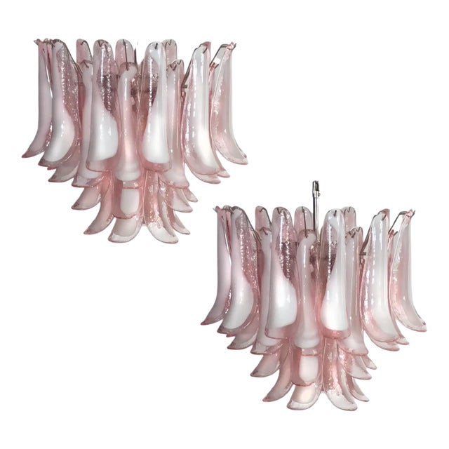Murano Glass Petal Chandeliers, Murano, Set of 2 For Sale