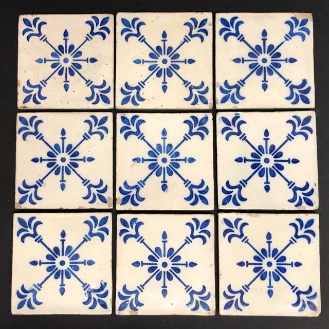 Mediterranean Antique Portuguese Flow-Blue Tile For Sale - Image 3 of 3