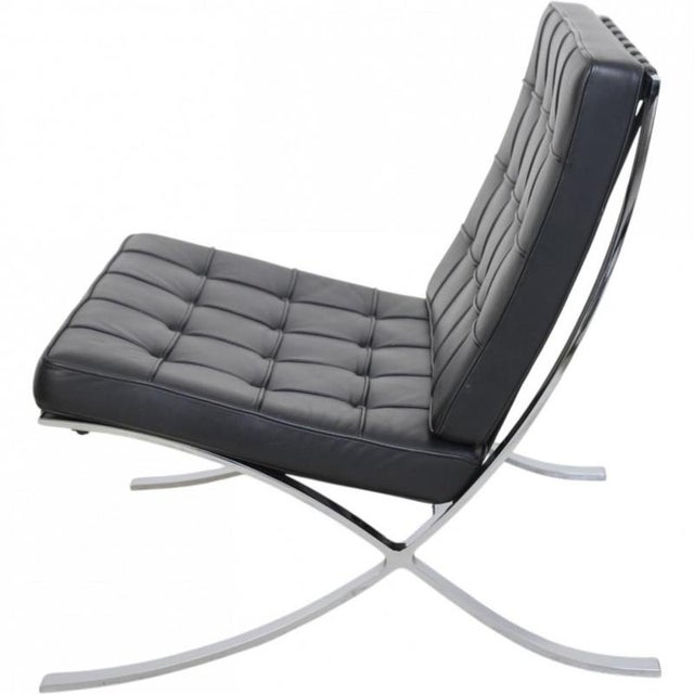 Barcelona Chair in Black Leather by Ludwig Mies van der Rohe, 2010s For Sale - Image 15 of 18