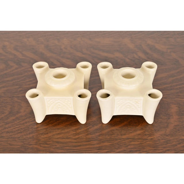 Rookwood Pottery Arts & Crafts Glazed Ceramic Candlestick Holder, 1934 For Sale - Image 9 of 10