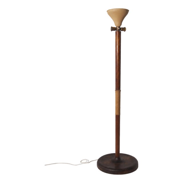 Italian Art Deco Three-Light Rope Ornament Floor Lamp, 1940 For Sale