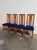 Frank Lloyd Wright Late 20th Century Italian Dining Chairs by Ims SRL - Teak & Dark Blue Wool - Set of 4 For Sale - Image 4 of 10