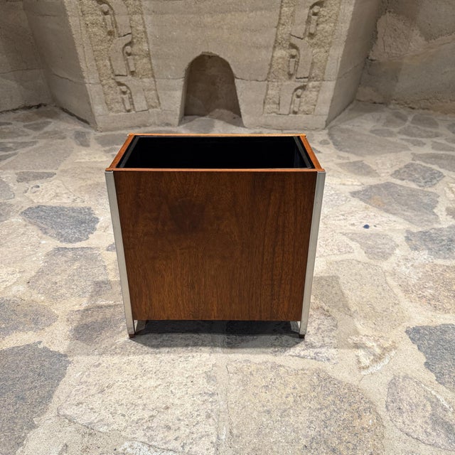 1960s 1960s French Modern Walnut Planter Waste Basket Style Bernard Marange For Sale - Image 5 of 9