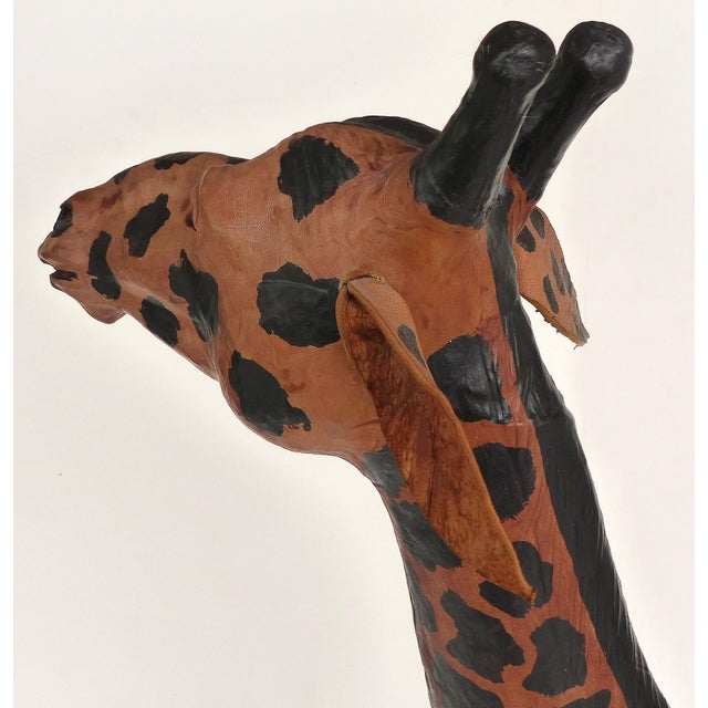 4 Foot Tall Leather Giraffe Sculpture | Chairish
