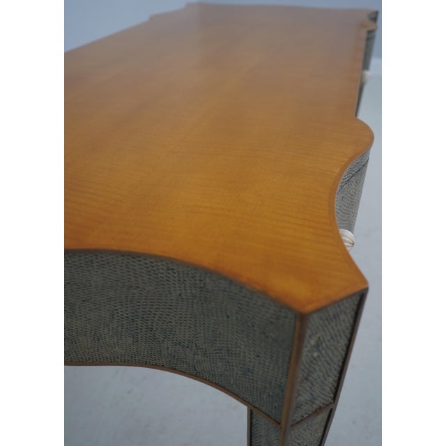 Wood Theodore Alexander Hollywood Regency Snake Skin Desk For Sale - Image 7 of 18