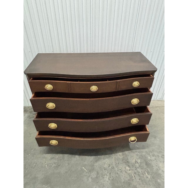 Colonial Serpentine Hepplewhite Mahogany Chest For Sale - Image 11 of 12