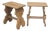 Antique Early 20th Century Swiss Rustic White Oak Alpine Style Stools For Sale