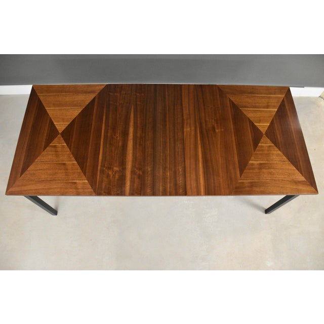 1960s Refinished 86” Walnut Dining Table For Sale In Boston - Image 6 of 10