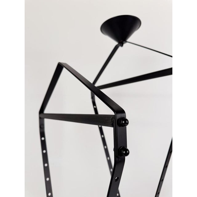 Italian Postmodern Valet Stand on Wheels in Enameled Iron, 1980s For Sale - Image 4 of 18