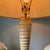 Late 20th Century Auger Sea Shell Shaped Turned Wood Table Lamp With Inverted Knife Pleat Shade For Sale In Charleston - Image 6 of 11