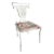 1930s Regency White Cast Iron Garden Chair With Upholstered Seat For Sale