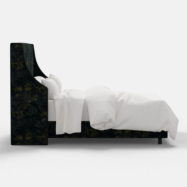 Not Yet Made - Made To Order Holden Wingback Bed in Verdure Navy, California King For Sale - Image 5 of 7