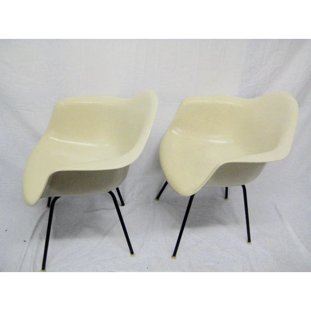 Mid-Century Modern Eames for Herman Miller Early Pair 1956 Shell Chairs Labeled For Sale - Image 3 of 11