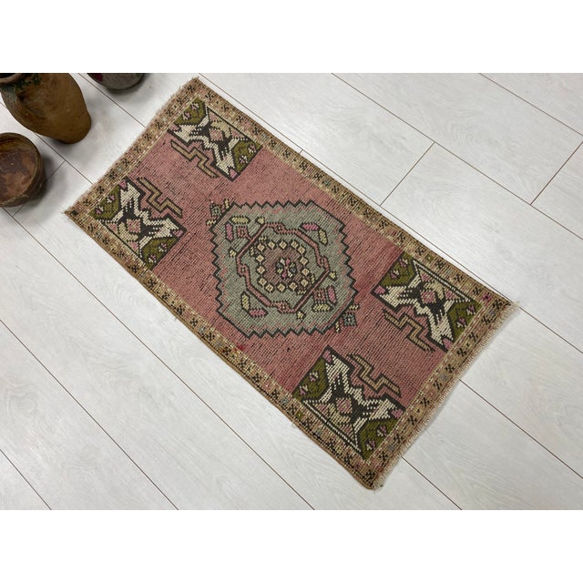 Handmade wool carpet in Turkish Anatolia , Vintage Oushak Rug,Turkish Vintage Anatolian Rug, Handmade wool Rug . One Of...