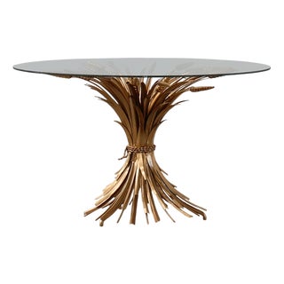 Hollywood Regency Gilt Sheaf of Wheat Side Table in the style of Coco Chanel, Italy, 1960s For Sale