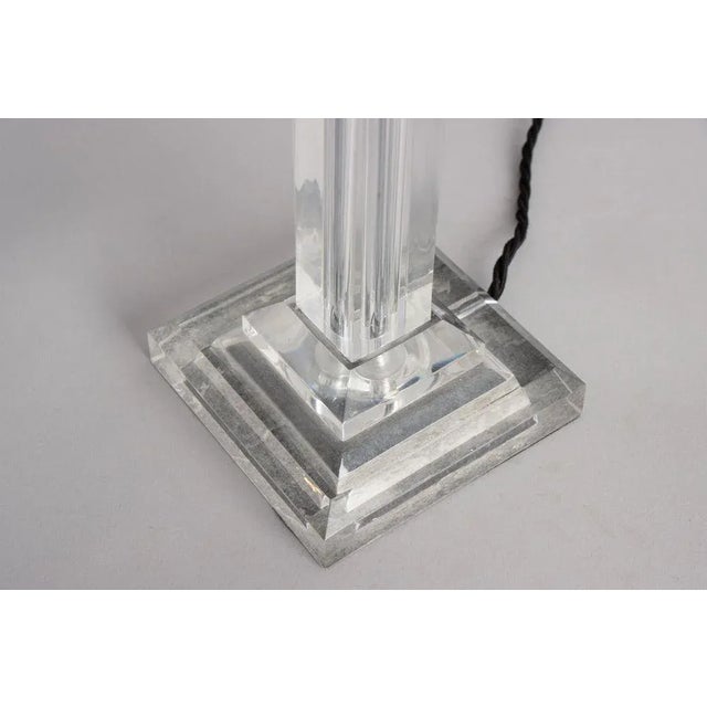 Glass Modernist Art Deco Acrylic Table Lamp, British, 1930s For Sale - Image 7 of 9
