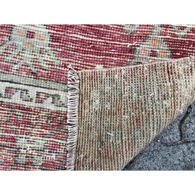 Distressed Vintage Handknotted Hallway Runner Rug For Sale - Image 4 of 11