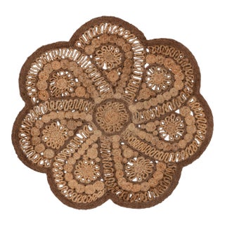 Handwoven Natural Jute Round Rug - 4 Foot For Sale