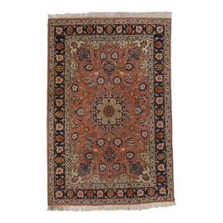 Small Vintage Persian Tabriz Rug - 03'05 X 05'01 For Sale