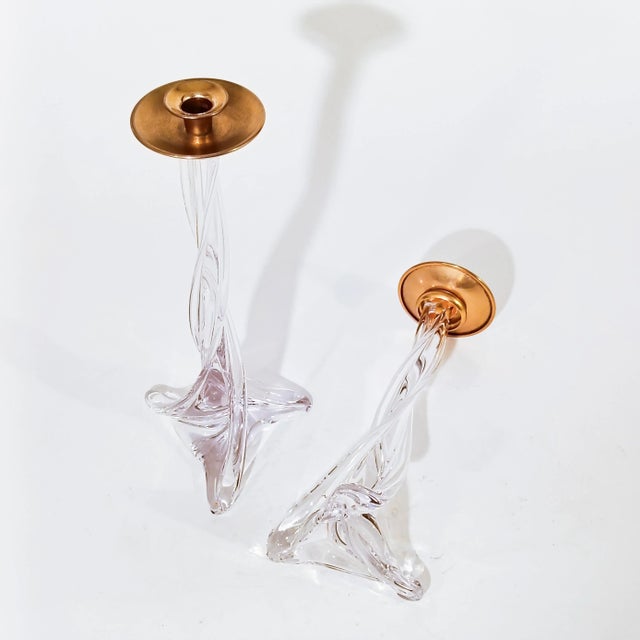 French Crystal Candlesticks from Sèvres, 1970s, Set of 2 For Sale - Image 6 of 9