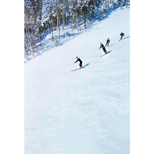Skidded Turns by Toni Frissell Skiers performing skidded turns at the Stowe Mountain resort, Vermont, USA, 1955. (Photo by...
