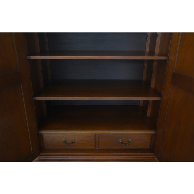 Eldred Wheeler Eldred Wheeler Cherry 2 Piece Armoire Linen Press For Sale - Image 4 of 18