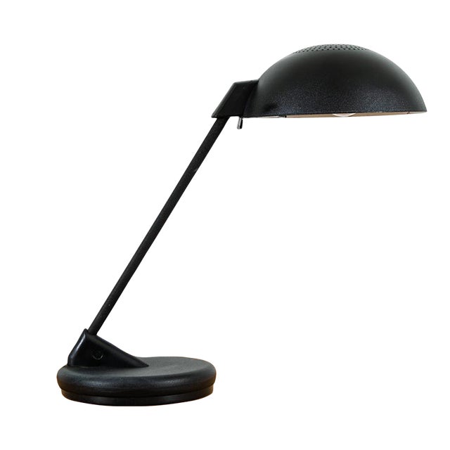 Mid-Century Modern Round Metal Black American Desk Table Lamp For Sale