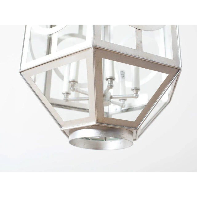 Hexagonal lantern. Silver finish and locking door. Sockets: 6 - 60W Type C