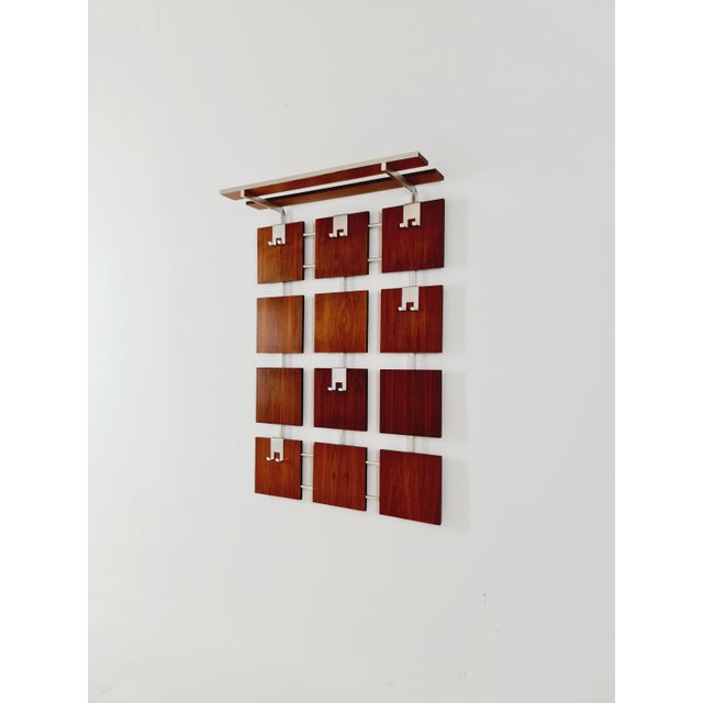 Mid-Century Modern German Teak Wall Coat Rack, 1960s For Sale - Image 9 of 9