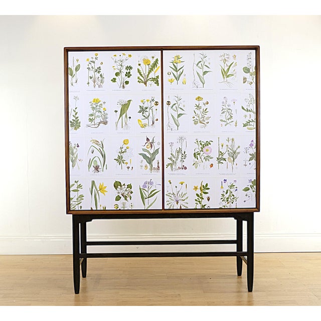 Vintage Cabinet with Nordens Flora Illustrations in the style of Josef Frank, 1960s For Sale - Image 11 of 11