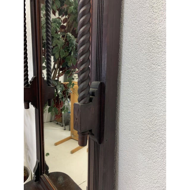 Late 19th Century Late 19th Century Victorian Carved Mahogany Pier Mirror With Shelf For Sale - Image 5 of 7