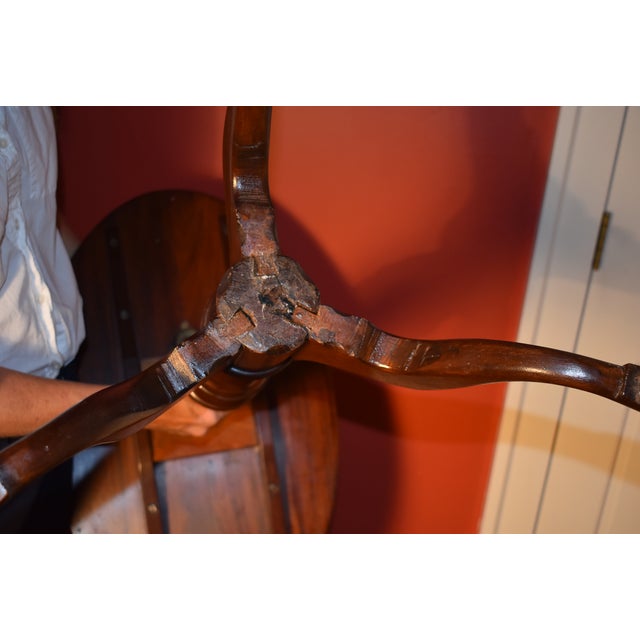 18th Century 18th Century American Mahogany Candle Stand For Sale - Image 5 of 7