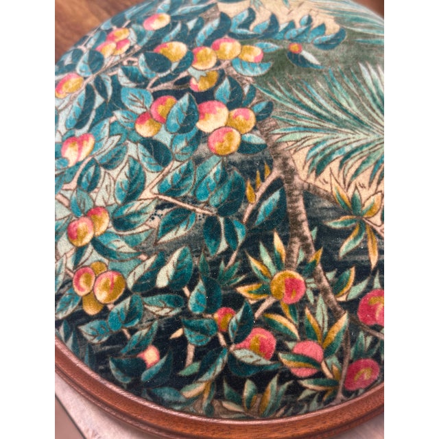 1920s Antique Footstool Reupholstered in Designer Fabric For Sale - Image 5 of 6