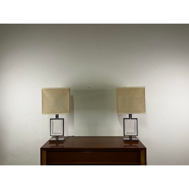 Vintage Table Lamps in Acrylic Glass and Chromed Metal from Banci Firenze, 1970s, Set of 2 For Sale - Image 9 of 9