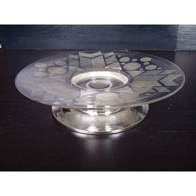 Art Deco Silver Plated Plate, 1930s For Sale - Image 9 of 9