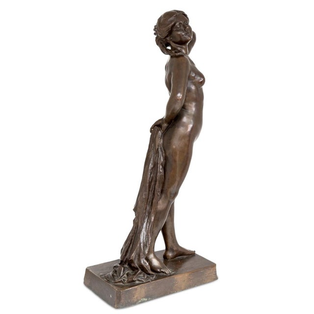 Late 19th Century Art Nouveau "The Bather" Patinated Bronze For Sale - Image 5 of 6
